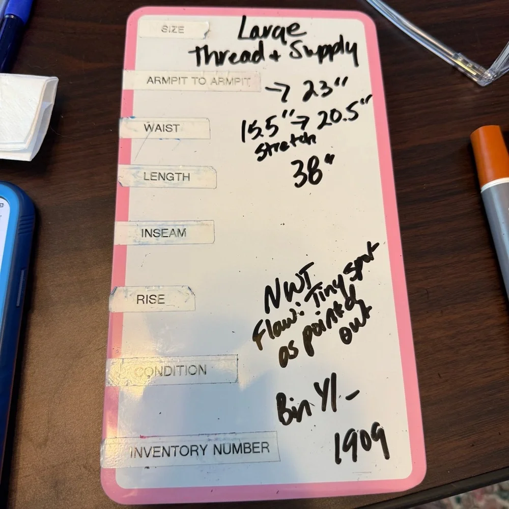 NWT Thread & Supply Maya Cream Dress Button Front Elastic Waist Size L - Picture 17 of 17